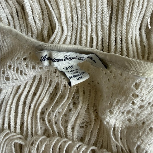 American Eagle Outfitters Cream Crochet Fringe Tank Dress - Picture 4 of 8